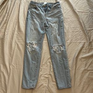 Light blue denim mom jeans
